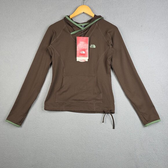 The North Face Sweater Womens Size Small Brown Chamois Hoodie Slim Fit Outdoor - Picture 1 of 11